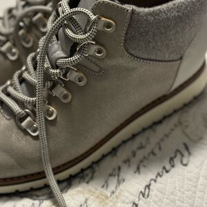 White Mountain Boots with Silver and extra Pink Laces